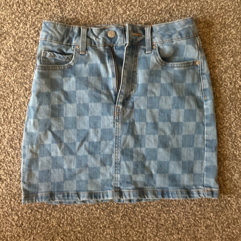 Checkered Denim/Jean Skirt Vintage